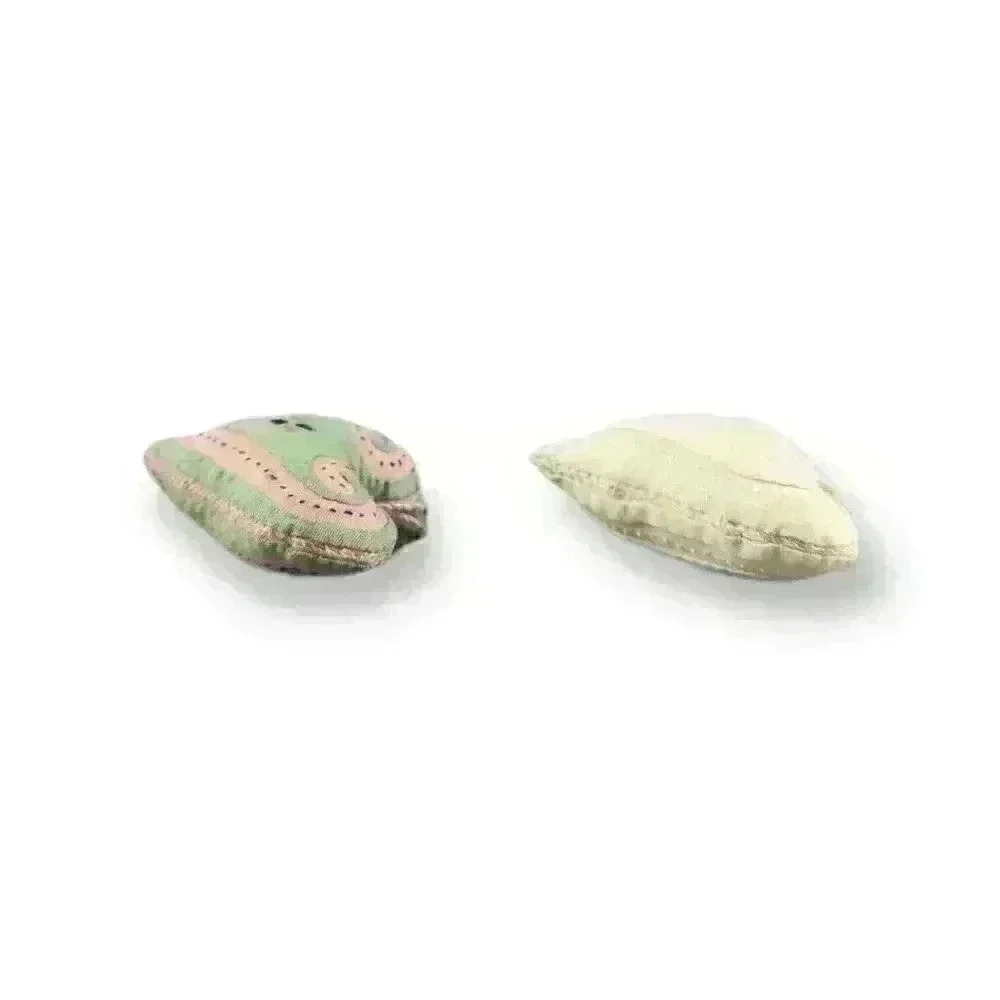 Stitched Fabric Off White & Green and Pink Heart Christmas Tree Ornaments (Pair) - Picture 6 of 6
